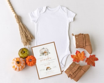 Fall Pumpkin Baby Sprinkle Invitation, Editable Invite (Digital Download)