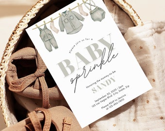 Baby Shower Evite, Baby Boy Sprinkle Invitation, Baby Sprinkle Invitation, Boy Baby Sprinkle, Minimal Design Boy, Sprinkle Invite Boy