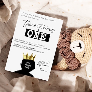 The Notorious One Birthday Invitation Template (Digital Download)