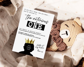 The Notorious One Birthday Invitation Template (Digital Download)