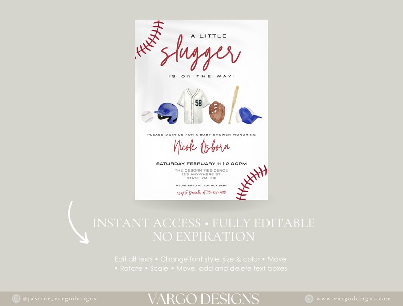 Baseball Baby Shower Baseball Invitation Baseball Baby Etsy