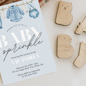 Baby Boy strooi, Baby strooi uitnodigen, strooi uitnodiging, blauwe Baby strooi, Boy Baby strooi, Boho Baby strooi, strooi uitnodigen jongen