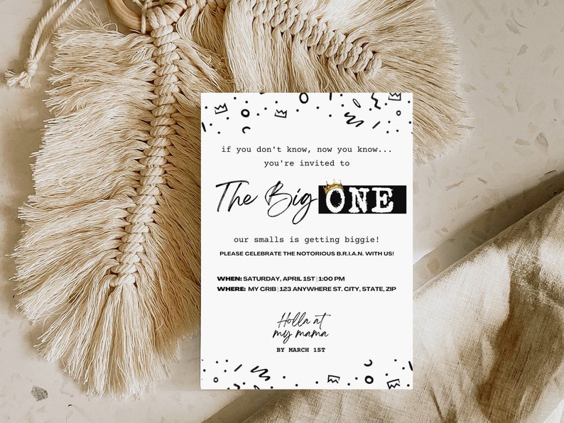 The Notorious One Birthday Vorlagen Bundle, Notorious One Geburtstagseinladung, Erste Geburtstagseinladung, Erste Bday Invite, Erste Bday Karte Bild 4