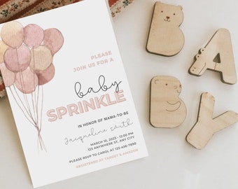 Baby Girl Sprinkle, Blush Pink Baby Sprinkle Invite, Sprinkle Invitation, Boho Pink Baby Sprinkle, Girl Baby Sprinkle, Sprinkle Invite Girl