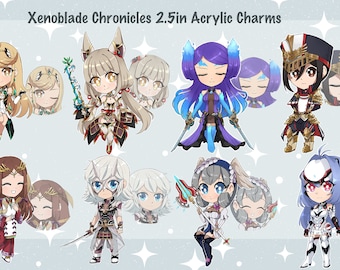 LIQUIDACIÓN - Charms acrílicos de doble cara de 2,5" de Xenoblade Chronicles 1 y 2