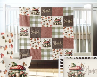 Enchanted Forest Crib Bedding Set Baby Girl Nursery Mushroom
