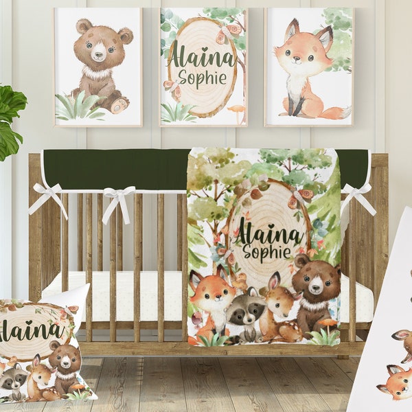 Woodland Nursery Bedding Etsy