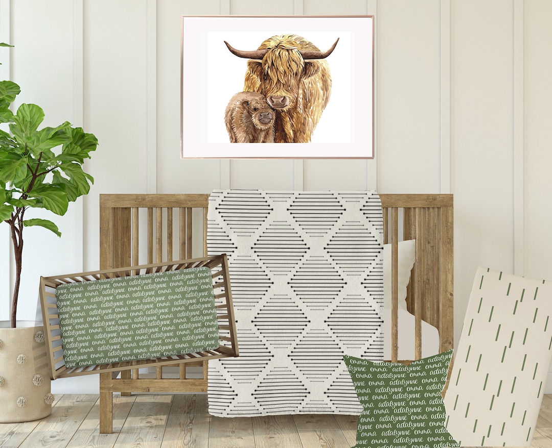 Crib Bedding Set Personalized Baby Bedding Green Baby Boy Etsy