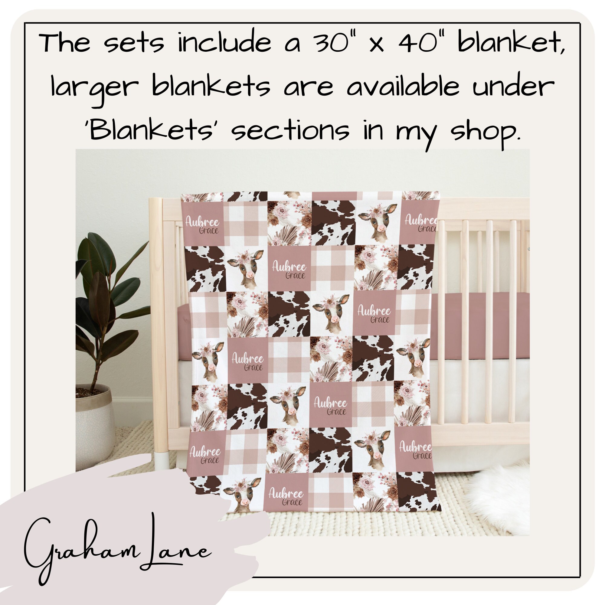 Baby Girl Crib Bedding Set Cow Crib Bedding Farmhouse Etsy