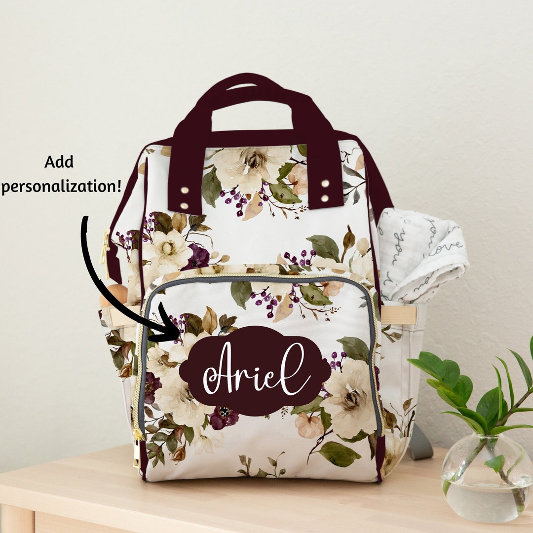 Baby Girl Diaper Bag Floral Diaper Bag Backpack Personalized Etsy