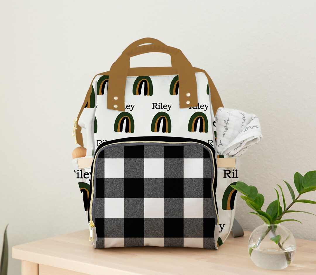 Boho Rainbow Custom Diaper Bag, Name Diaper Bag, Personalized Baby Bag