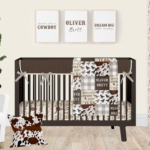Baby Boy Crib Bedding Set Western Baby Bedding Cowboy Etsy