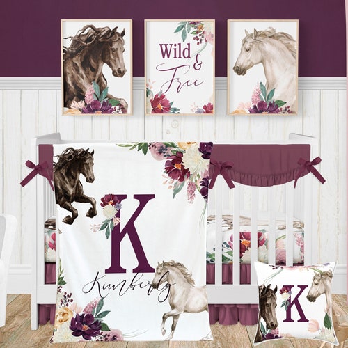 Girl Crib Bedding Baby Girl Western Nursery Crib Set Etsy
