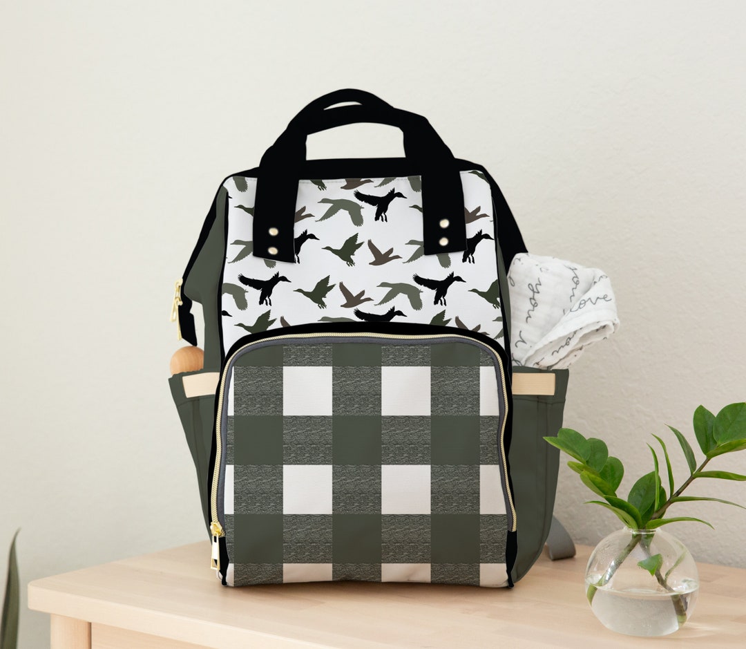 Boys Diaper Bag Personalized Baby Diaper Bag Duck and Plaid Etsy