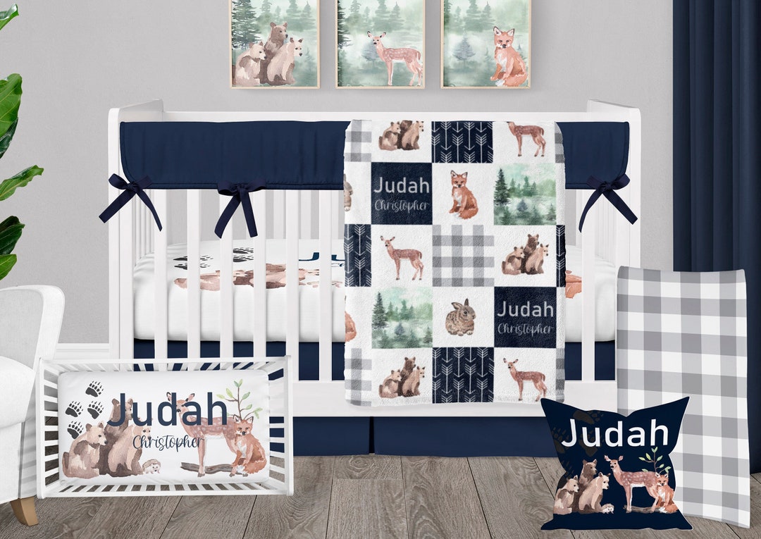 Boy Crib Bedding Woodland Nursery Baby Bedding Set Etsy