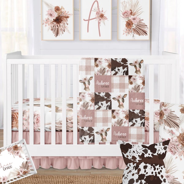 Cow Print Baby Crib Bedding Etsy