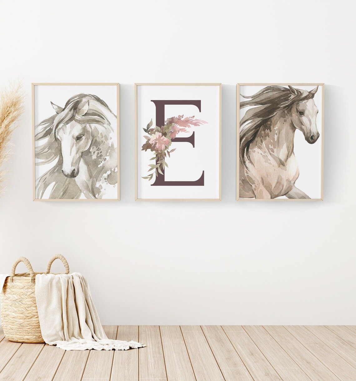 Horse Nursery Wall Decor Personalized Baby Girl Bedroom Wall Etsy