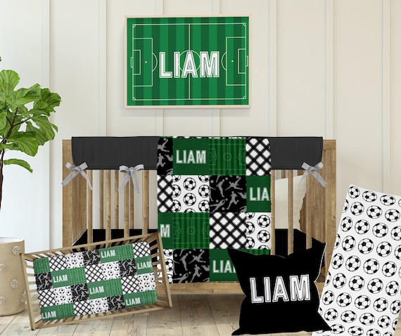 Soccer sales crib bedding