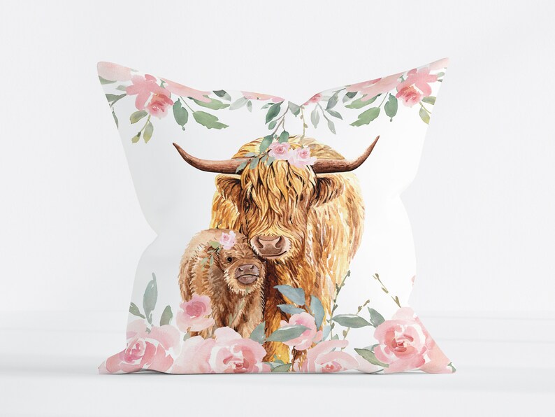 Girl Crib Bedding Set Highland Cow Baby Bedding Western Etsy