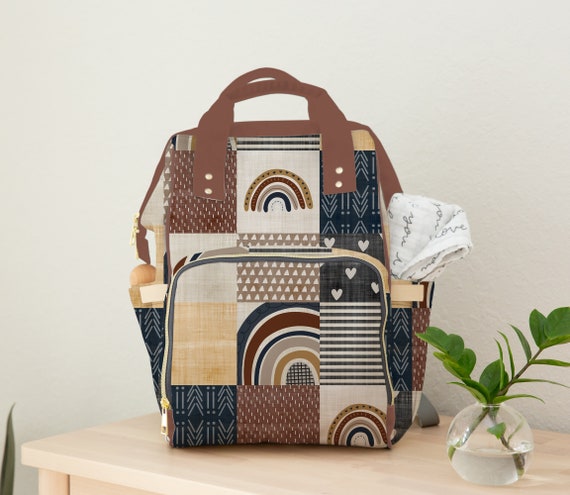 Personalized Diaper Bag Boho Rainbow Baby Diaper Bag Gender