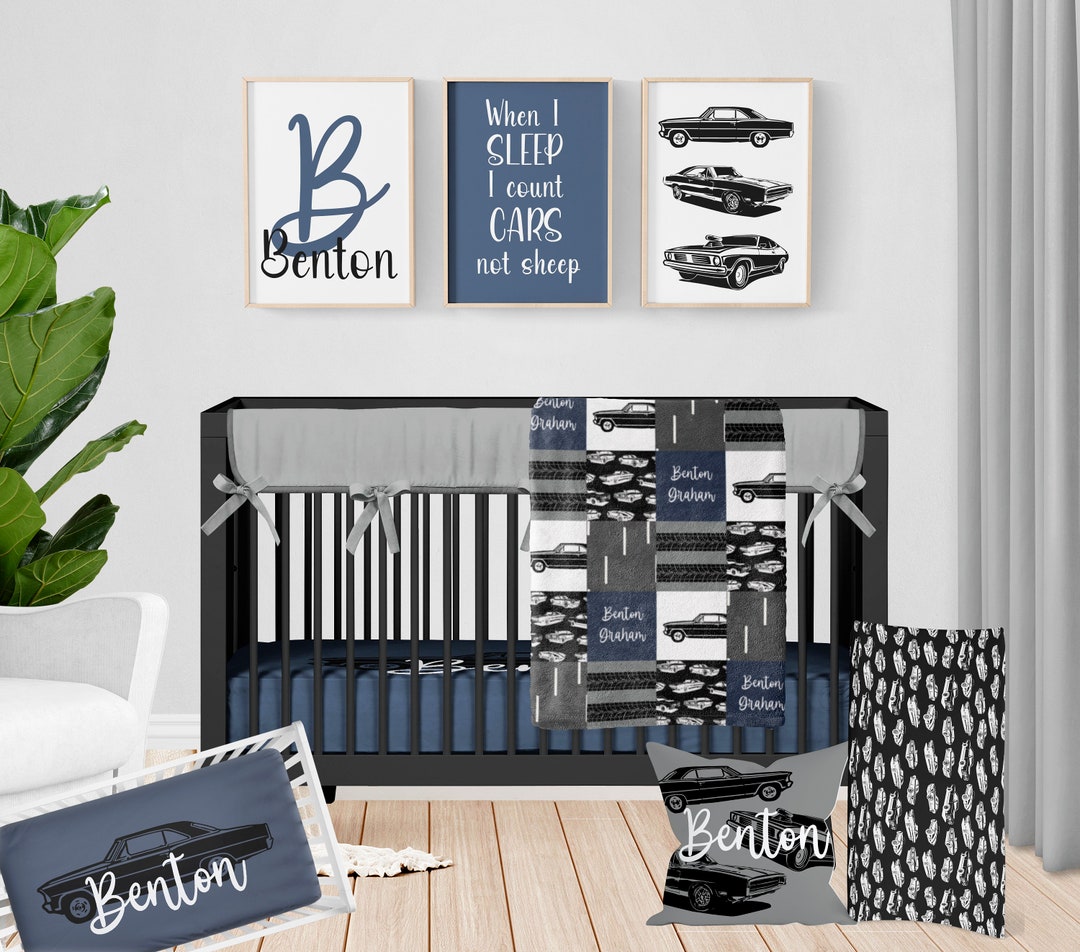 Crib Bedding Set Boy, Car Crib Bedding, Classic Muscle Car Nova