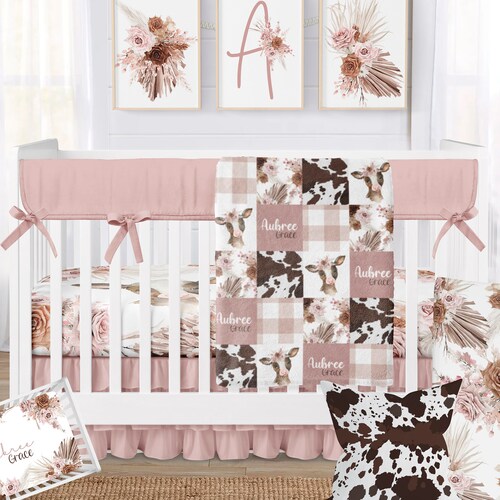 Baby Girl Crib Bedding Set Farmhouse Nursery Bedding Farm Etsy