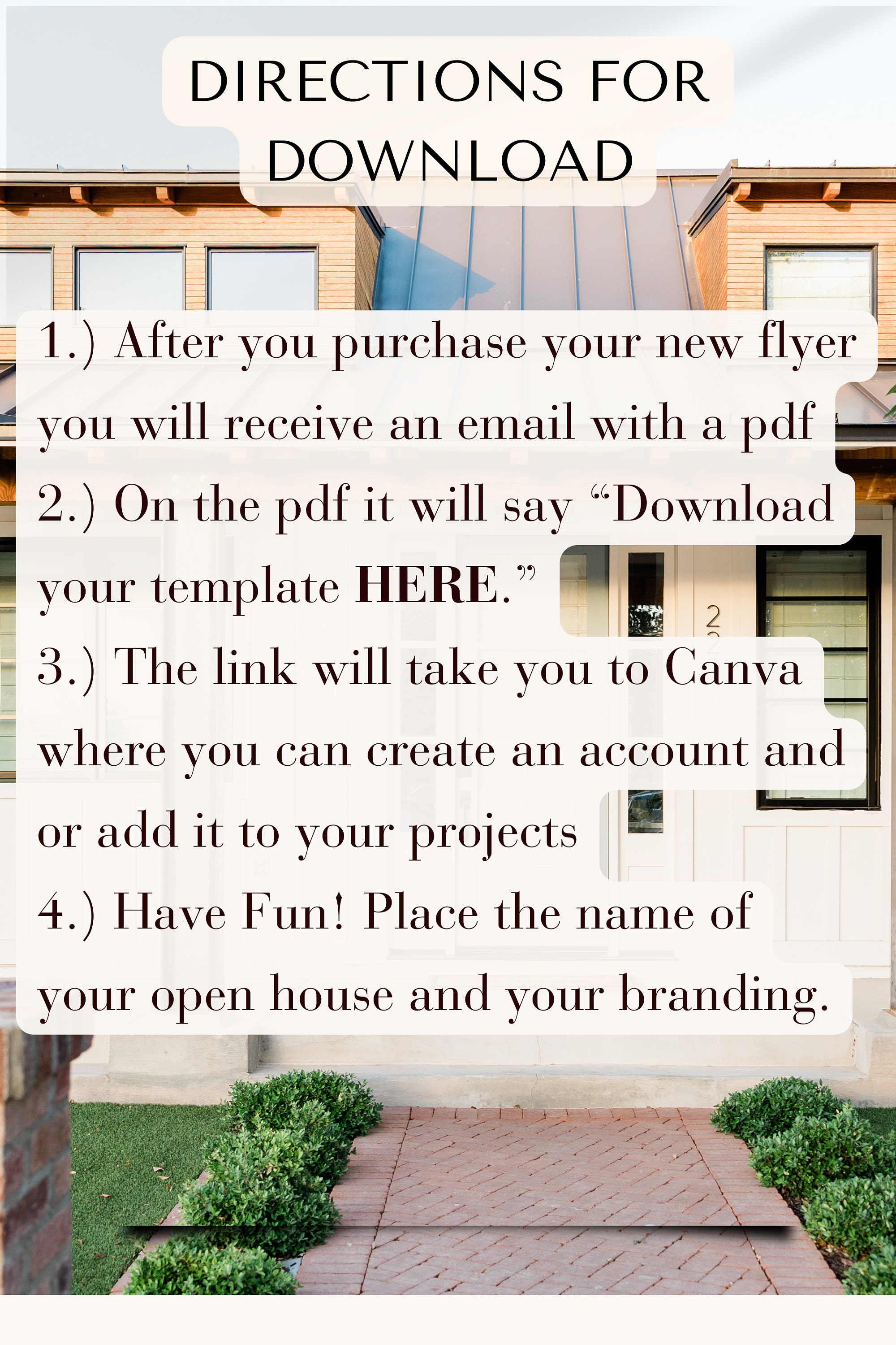 Modern Open House Doorknocking Flyer Etsy