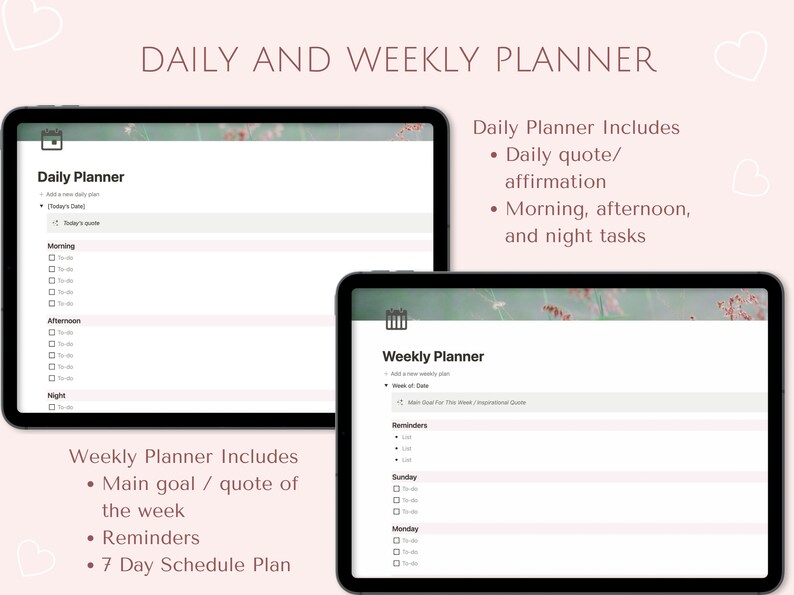 That Girl Lifestyle Notion Template Notion Dashboard Notion Etsy