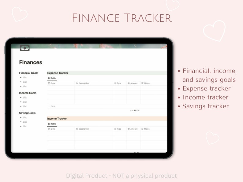 That Girl Lifestyle Notion Template Notion Dashboard Notion Etsy