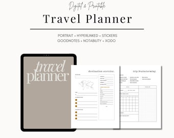 Digital Travel Planner | Printable Travel Planner | Travel Planner | Vacation Planner | Trip Planner | Holiday Planner for GoodNotes