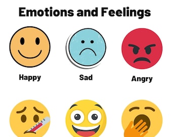 Emotions and Feelings Chart for Children - Etsy