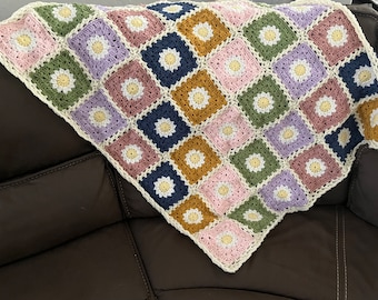 Colorful Daisy Crochet Baby Blanket