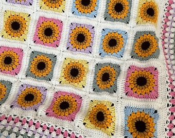 Colorful Sunflower Blanket