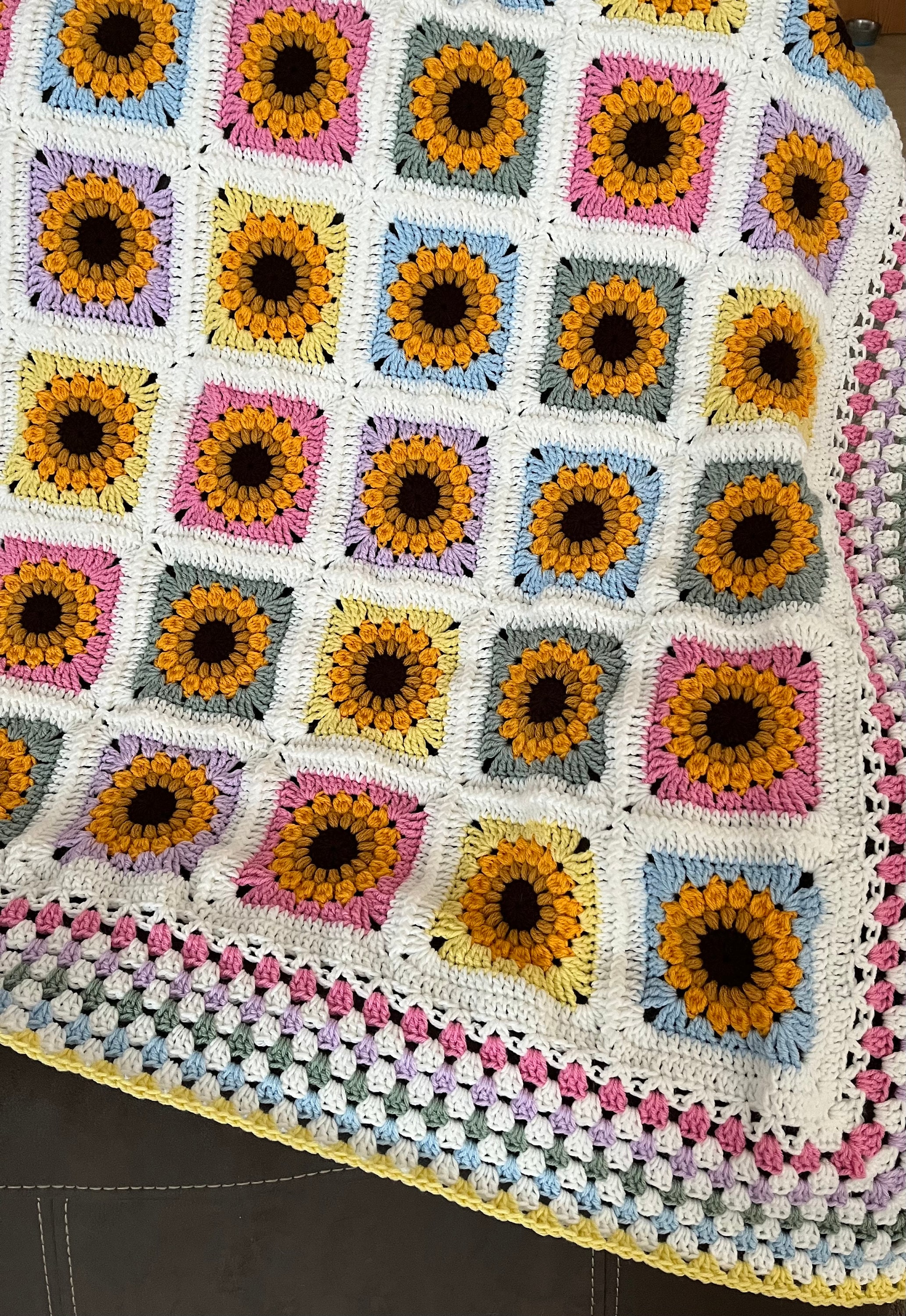 Sunflower Flower Print Blanket