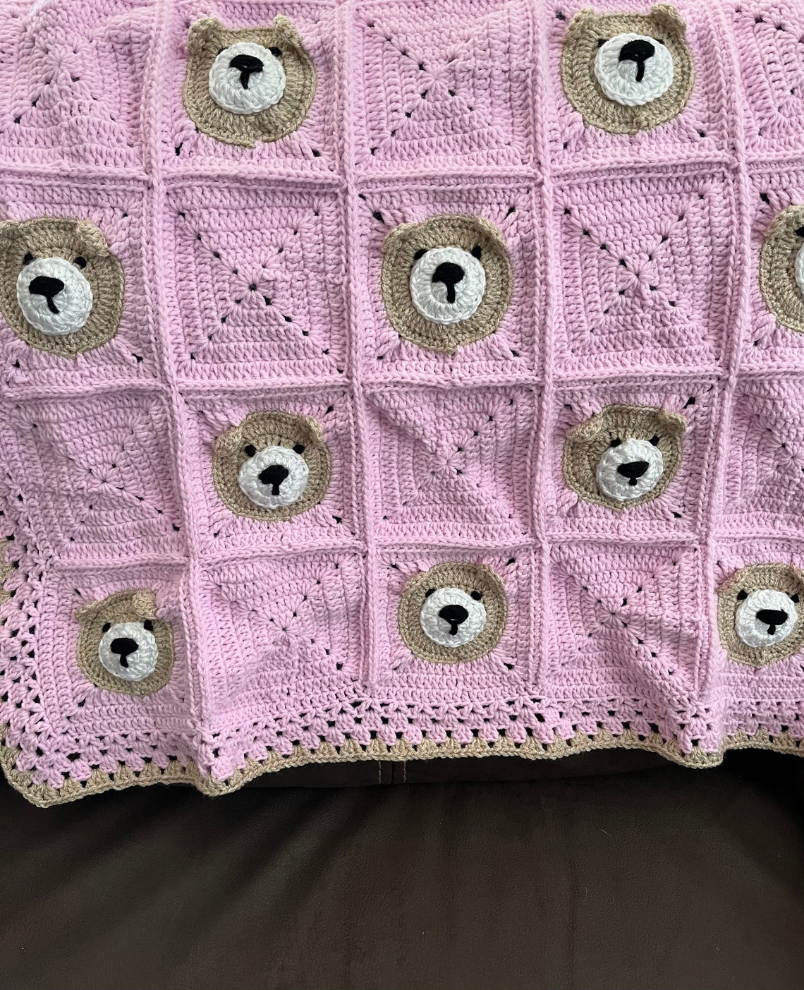 Pink Teddy Bear Toile Blanket main image 0
