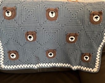 Baby Teddy Bear Blanket Made To Order or Choose a Completed Blanket