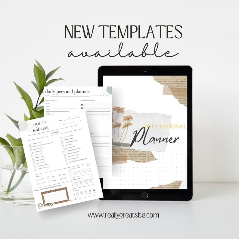 Personal Day Planner, Canva Template - Etsy