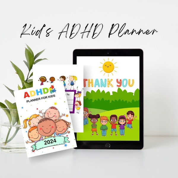 2024 ADHD Planner for Kids: Customizable Canva Template, Personalized Weekly, Monthly Organization Tool