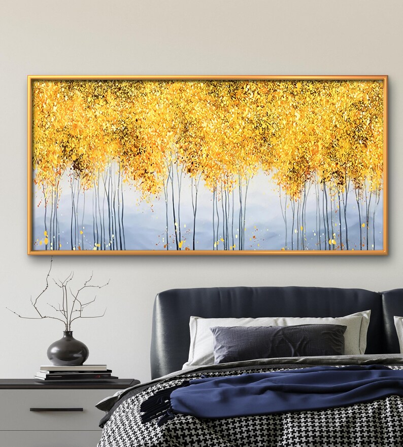 Abstract Gold Leaf Oil Painting on Canvas Original Modern Etsy