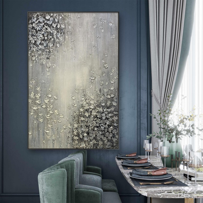 Abstract Gold Leaf Oil Painting on Canvas Original Modern Etsy