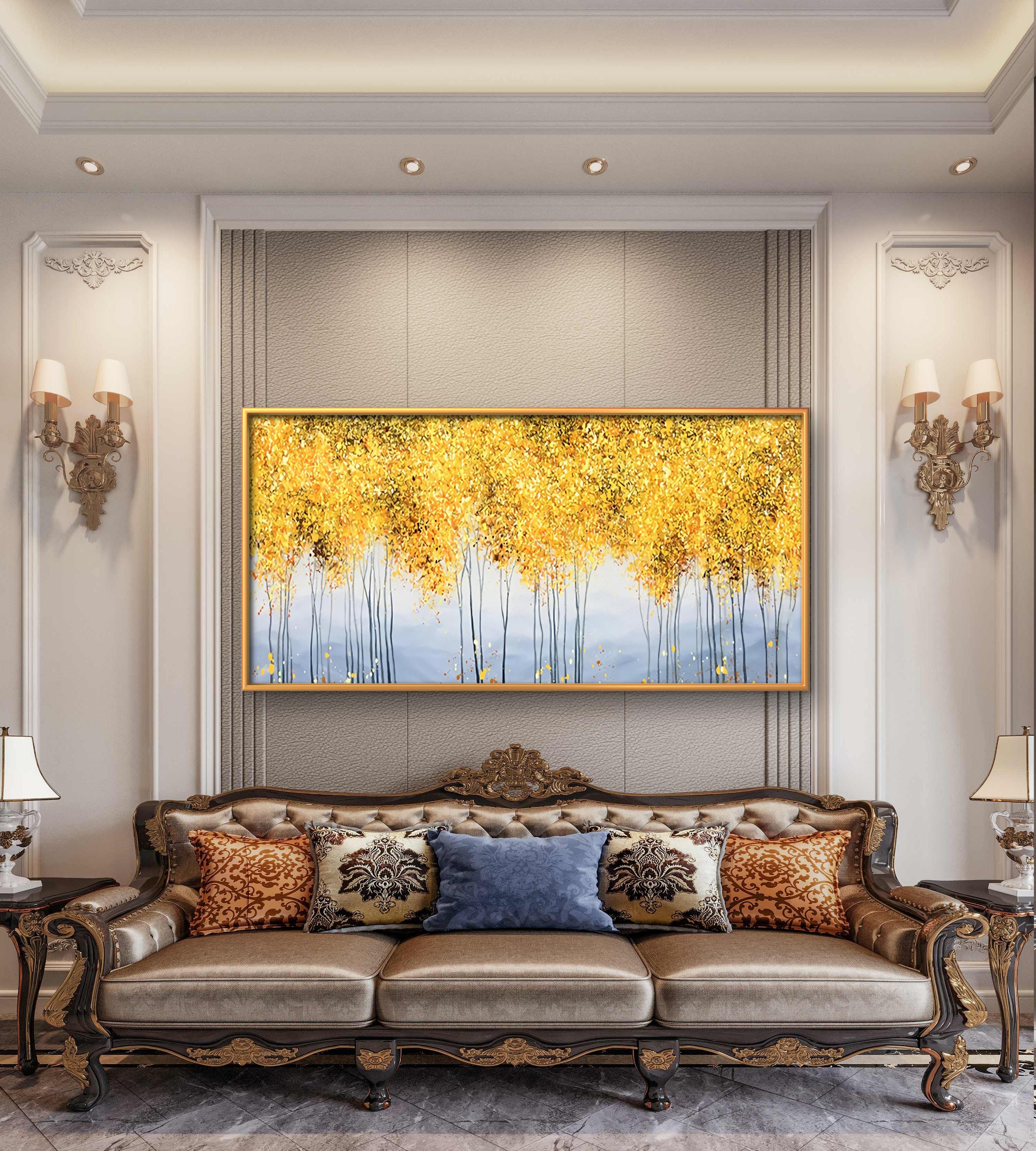 Abstract Gold Leaf Oil Painting on Canvas Original Modern - Etsy