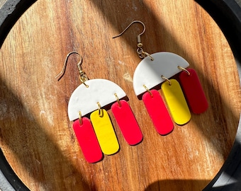 Kansas City Chiefs Red & Gold Boho Earrings