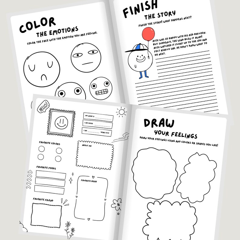 10 Art Therapy CBT Worksheets for Kids Mind & Matter Lab Creative ...
