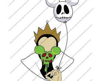 Evil Queen PNG | Halloween Villain Clipart | Poison Apple Digital Download | Spooky Queen Shirt Design | Dark Fairy Tale PNG for Cricut