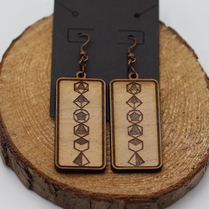 Dice Earrings: Wooden Dungeons and Dragons Gamer Gift