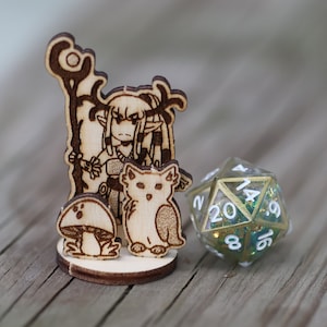 Druid Elf miniature | Dungeons and Dragons | Pathfinder | TTRPG | 2D | lasercut