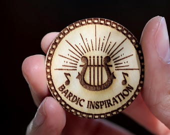 Bardische Inspiration Tokens ( 6er Set ): Doppelseitig, DnD TTRPG Set