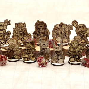 Minis Exotic kit (Set of 12) | Tabletop RPG  | DND Mini | Dungeons and Dragons | Pathfinder | RPG | 2D | Mini set | bundle | ttrpg | catfolk