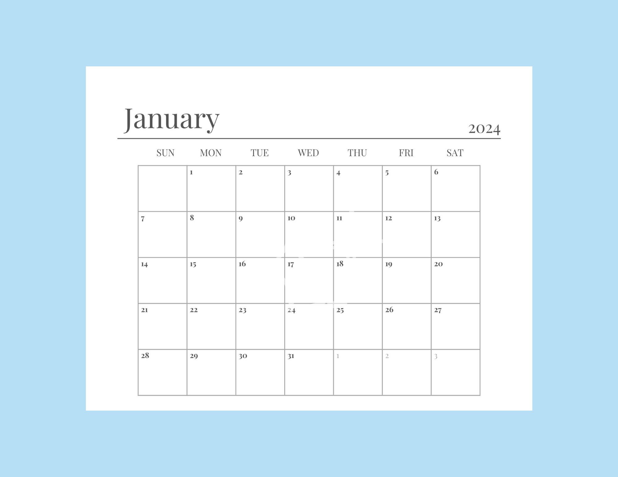 Printable Calendar 2024 Calendar Blank Calendar Printable PDF Printable Calendar 2024 Calendar Blank Calendar Printable PDF