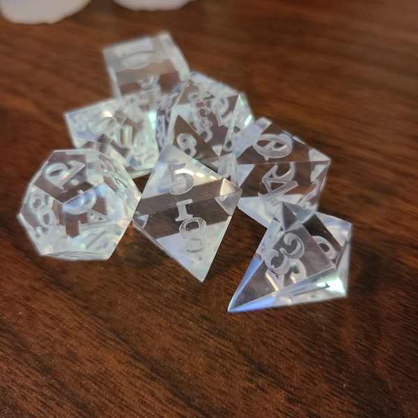 Custom sharp edge resin dice